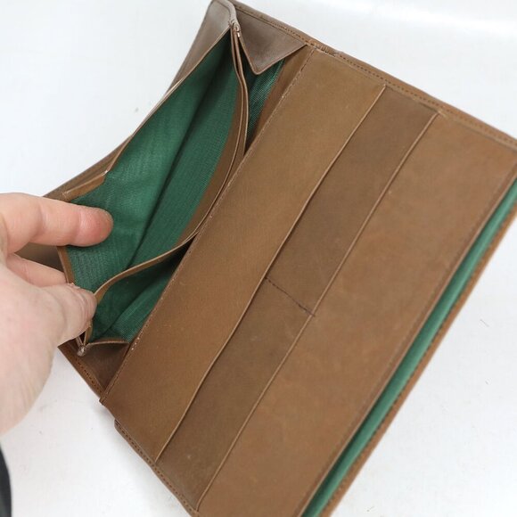 Vintage Leather Passport Travel Wallet Brown Lined Vacation Holiday Classic - Picture 9 of 11